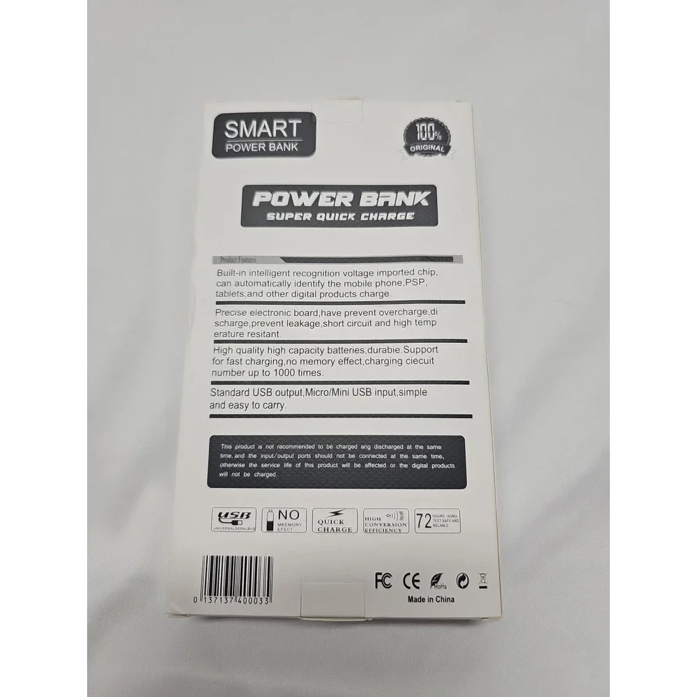 SMART POWER BANK FAST CHARGER POWER BANK PORTABLE BATTERY SOLAR USB